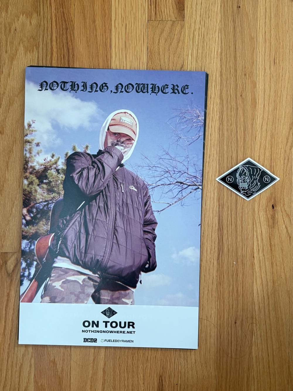 Nothing, Nowhere band bundle - double-sided album poster and sticker